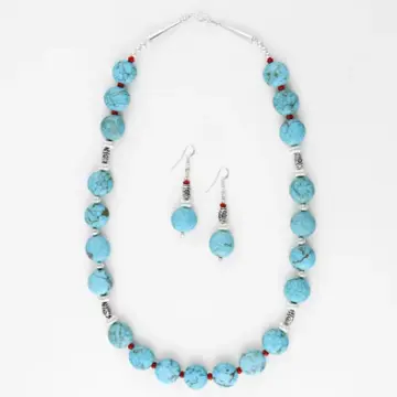 Turquoise Necklace & Earrings Set
