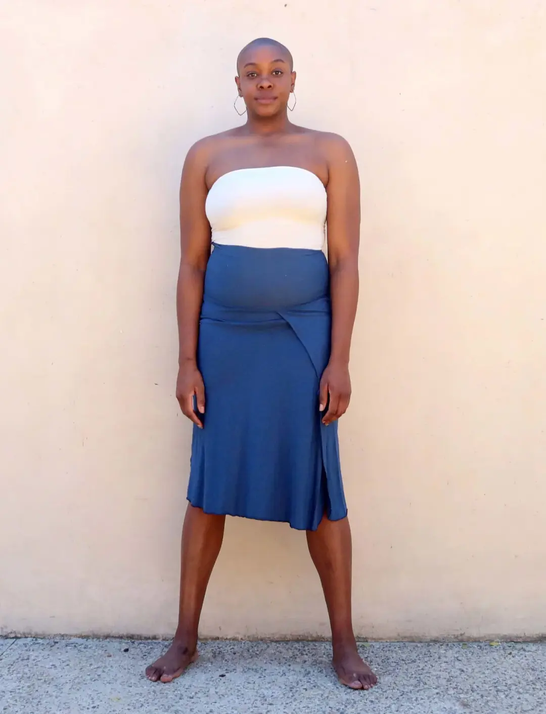 Faux Wrap Simplicity Below Knee Skirt