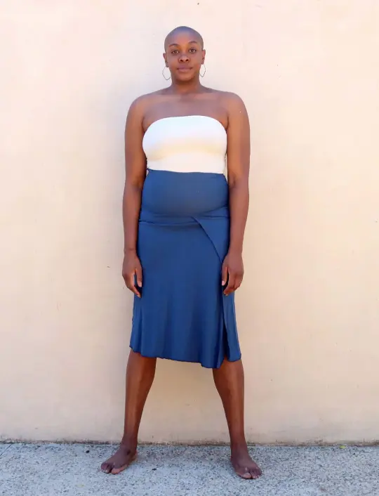 Faux Wrap Simplicity Below Knee Skirt