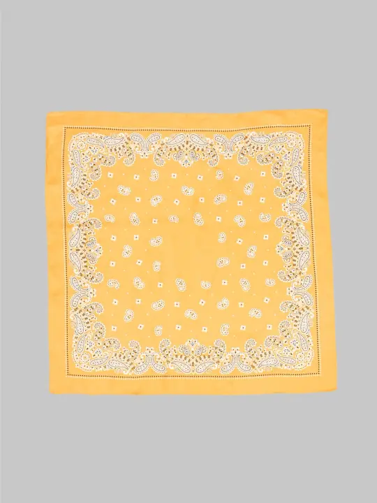 Anonymous Ism Paisley & Dots Silk Scarf Orange