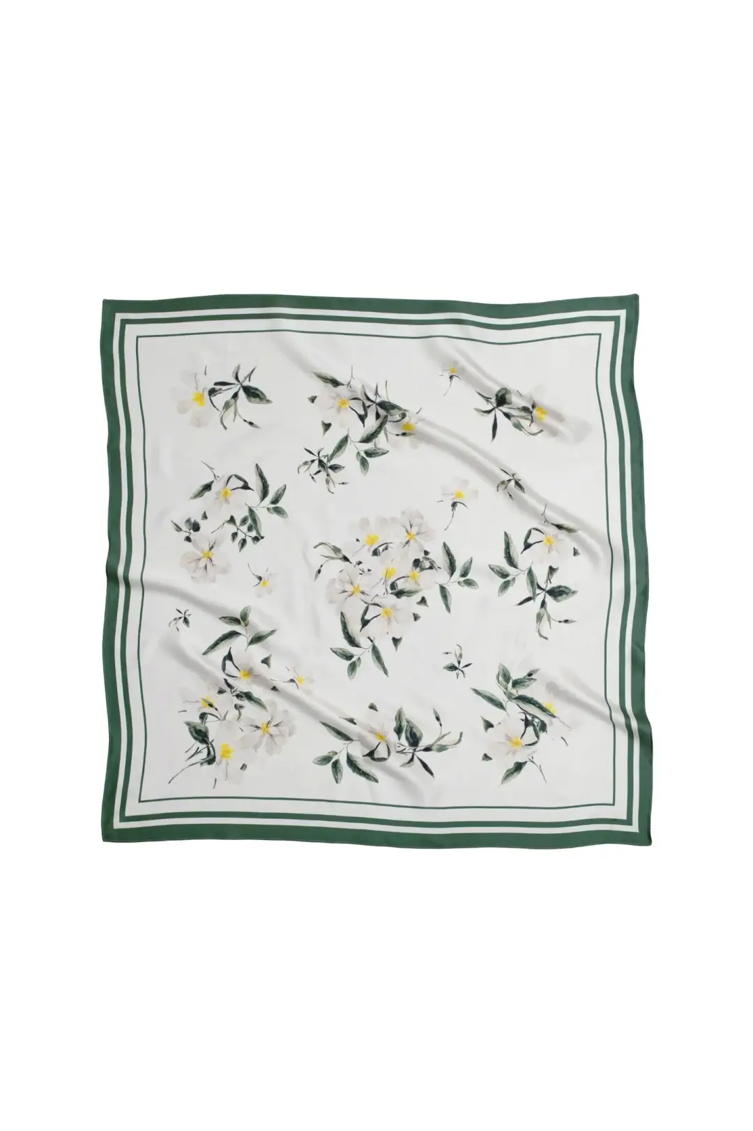 Medium Floral Natural Silk Scarf | Beige Collection