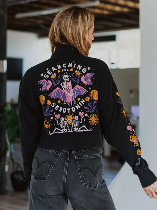 Searching for Serotonin 1/4 Zip Sweater