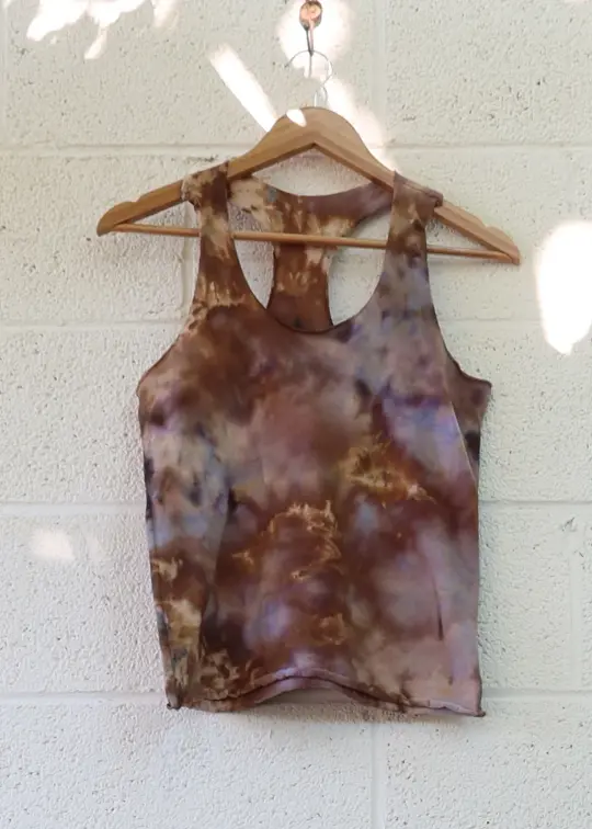 OOAK - Racerback Cropped Shirt / XS / Organic Cotton / Ice Dye (208)