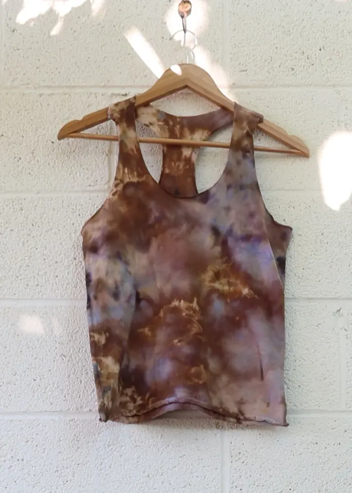 OOAK - Racerback Cropped Shirt / XS / Organic Cotton / Ice Dye (208)