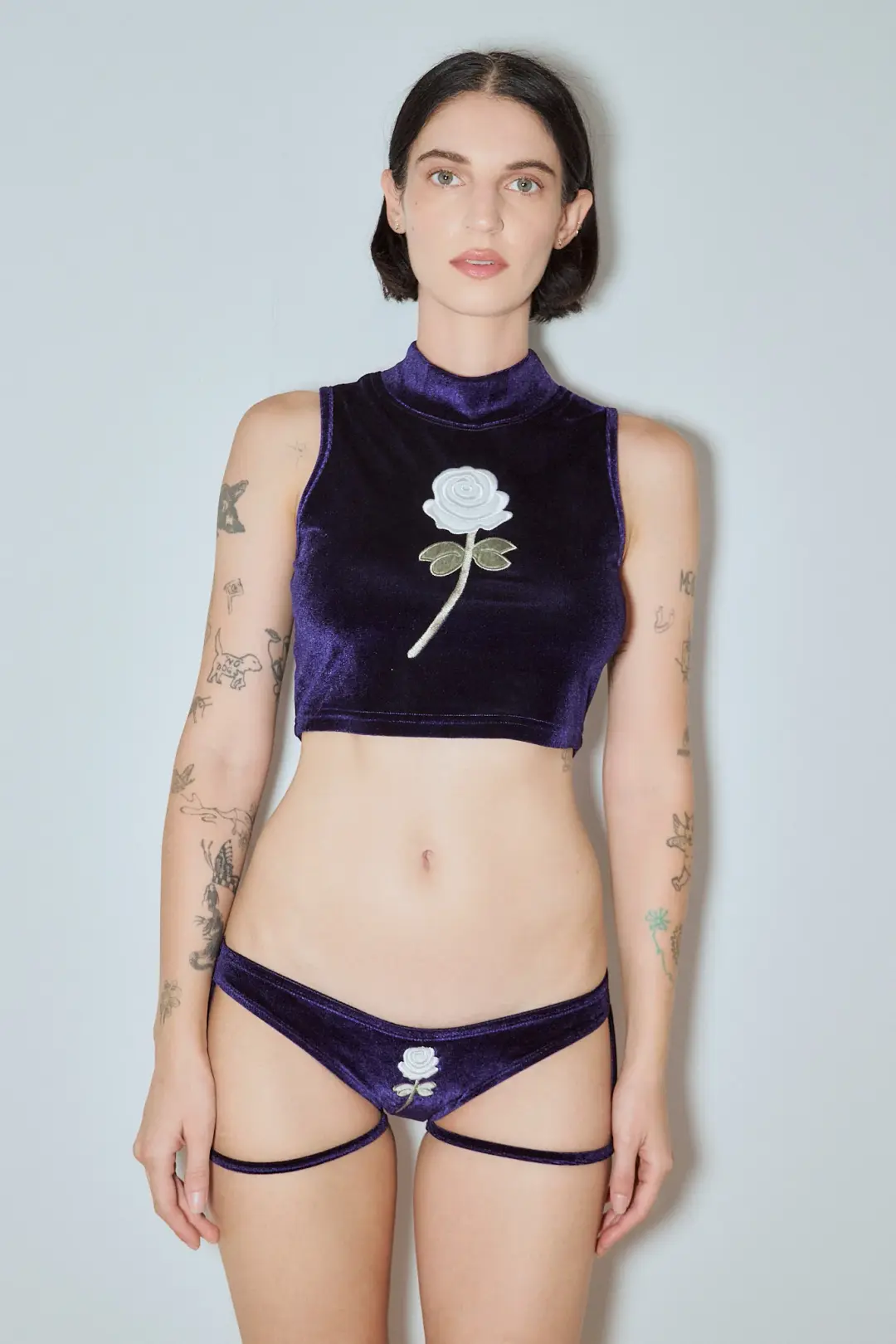 Diana Bear Velvet Rose Low Rise Garter Briefs