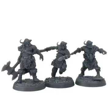 Goliath Barbarians: 32mm Half-Giant Raiders, Set of 3 RPG Miniatures