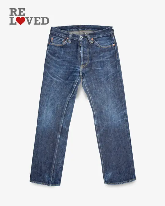 21oz Selvedge Denim Straight Cut Jeans - Indigo (IH-634S) Tag 29, Hemmed to 29.0"