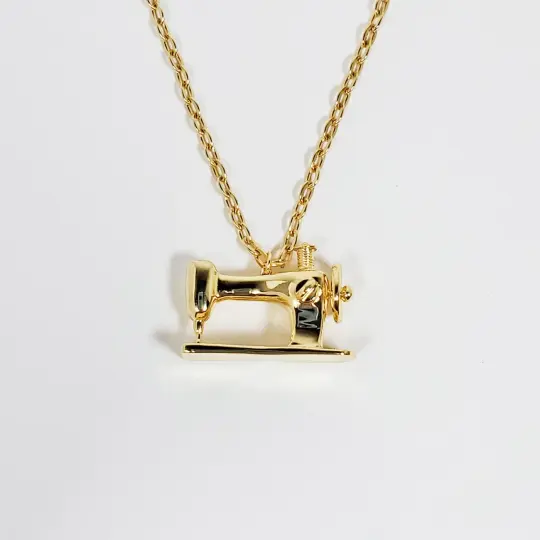 Sewing Machine Pendant Gold