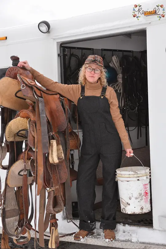 Wool Overalls in Charcoal-XL