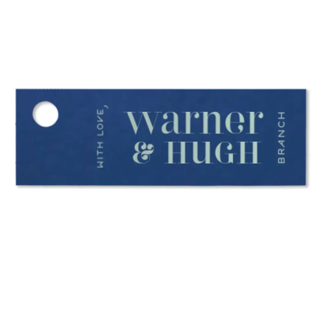 Small Navy Rectangle Foil Gift Tag