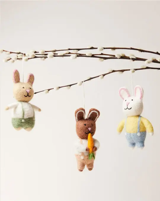 Felted Bunny Ornament