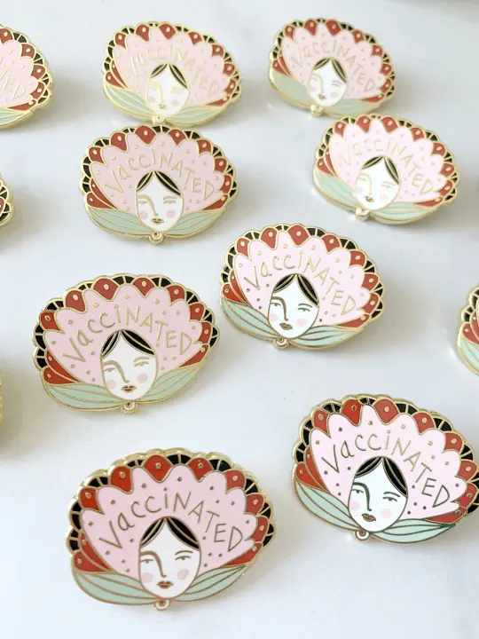 Vaccinated Enamel Pin | Gold