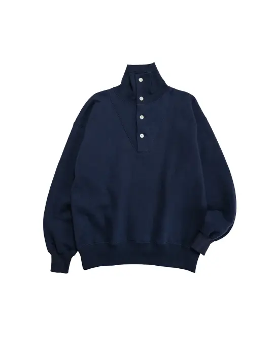The Real McCoy's MC25110 10 oz. Loopwheel Cruiser Sweatshirt Navy