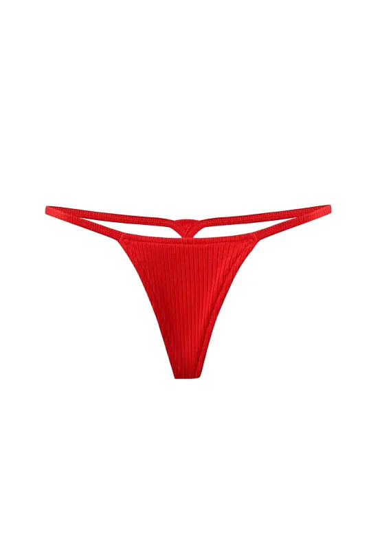 Tencel Rib Micro Thong Maraschino