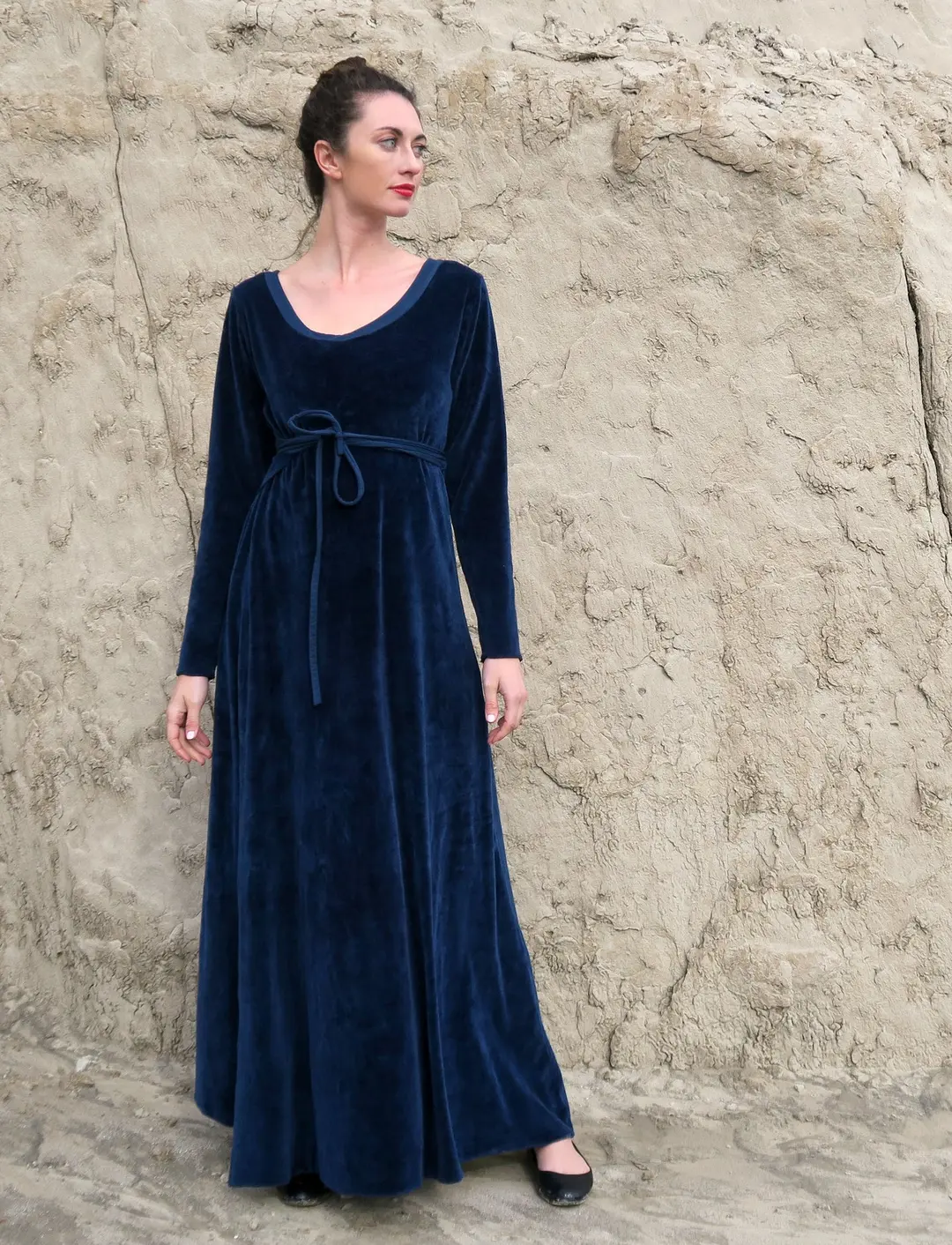 VELOUR Flip Wrap Simplicity Long Dress