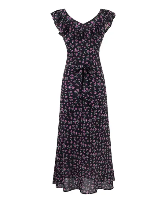 French tea break floral dress 2025 new waist temperament long dress R2580