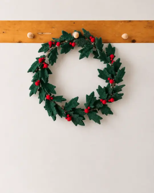 Felted Red Berry Wreath