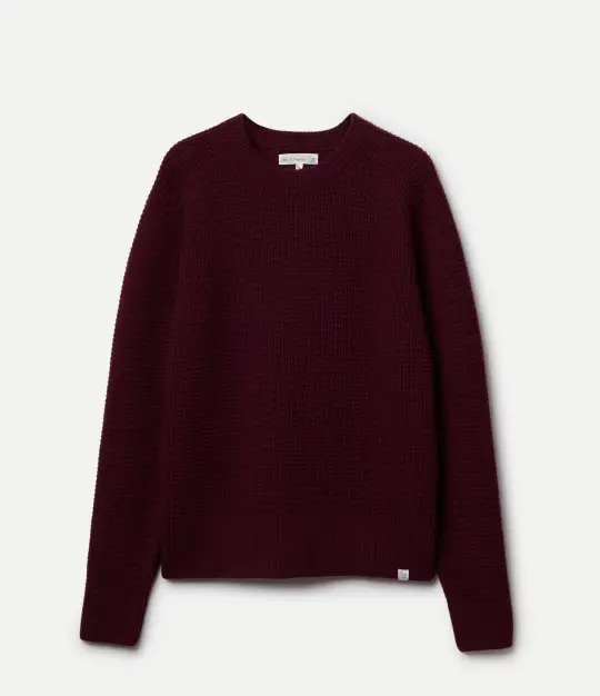 Merino Wool-Cashmere Waffle Structure Sweater