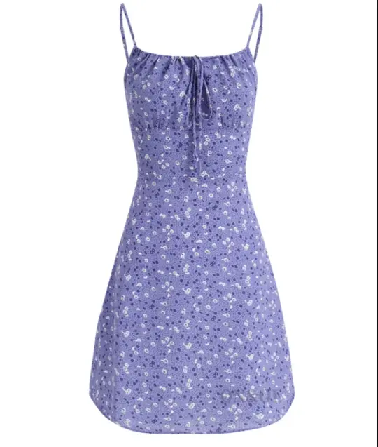 French holiday style short purple 2025 new suspender dress R2645