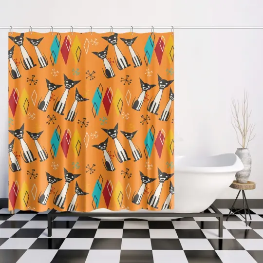 MCM Atomic Dog Quick-drying Shower Curtain