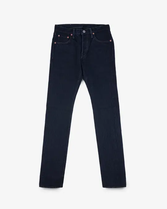 16oz Slubby Selvedge Denim Slim Tapered Cut Jeans - Indigo Overdyed Black