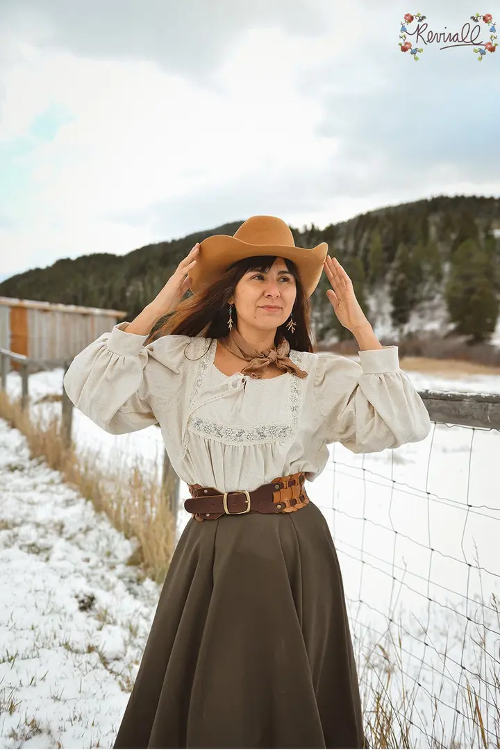 Linen Betty Blouse in Oat Straw- 2XL