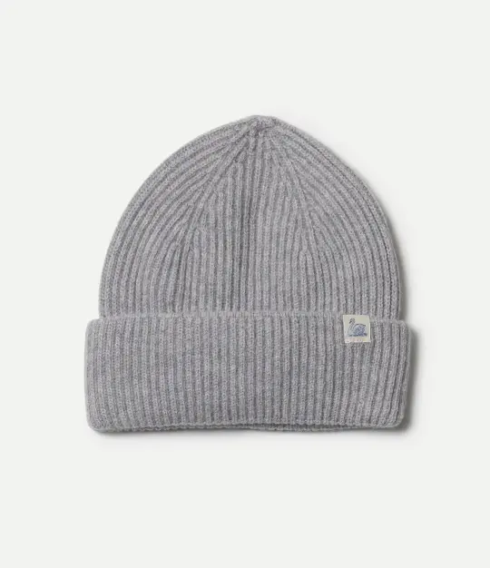 Ribbed Merino Wool-Cashmere-Silk Beanie