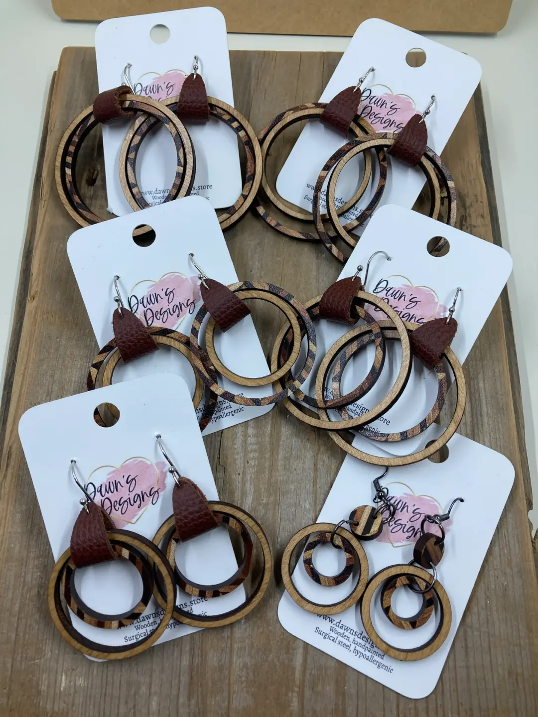 Herringbone and Stain Nesting Dangle