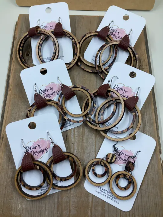 Herringbone and Stain Nesting Dangle
