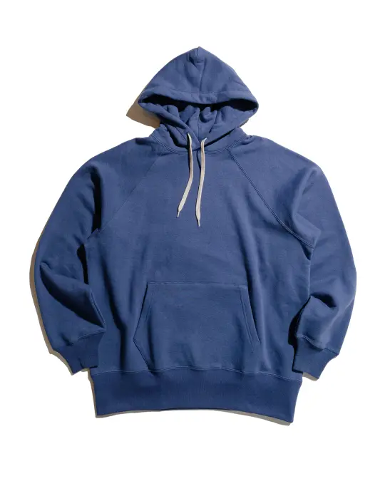 The Real McCoy’s MC24118 9 Oz. Loopwheel Raglan Hooded Sweatshirt MQ Navy