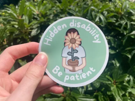Hidden disability sunflower symbol sticker