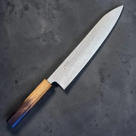 Tsunehisa AUS-10 Nawame Gyuto 240mm with Burnt Oak Handle
