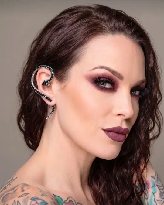 Killstar Temptation Snake Earring Black Crystal Darkened Silver Right Ear Cuff
