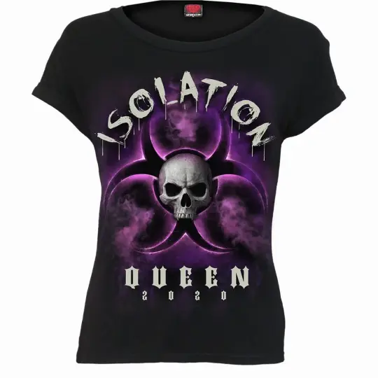 ISOLATION QUEEN - Boatneck Cap Sleeve Top Black