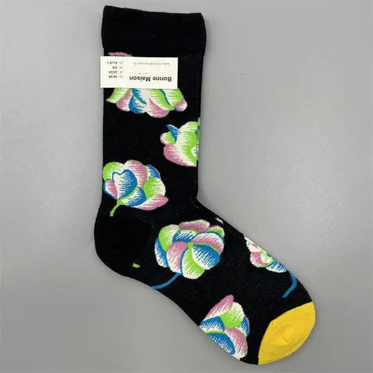 Floral Artichokes Art-Printed Daily Crew Socks