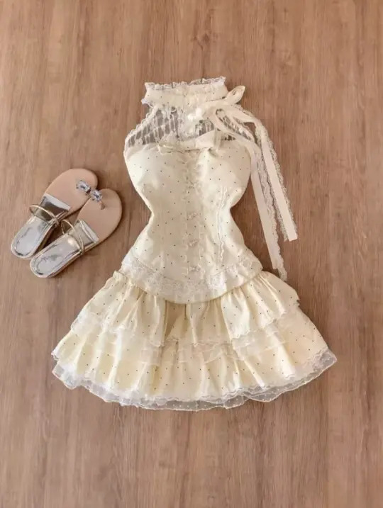 Lovely Pastel Yellow Ruffled Homecoming Dress ,A-Line High Collar Cute Summer Dress RS790