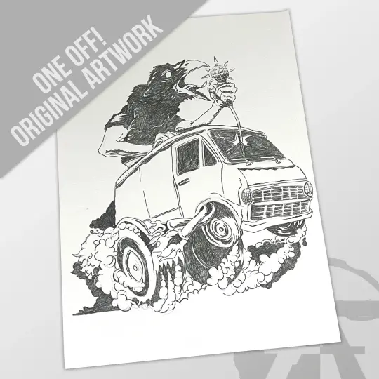 ORIGINAL ARTWORK SKETCH For Those Damn Crows 'Back on the c road Tour