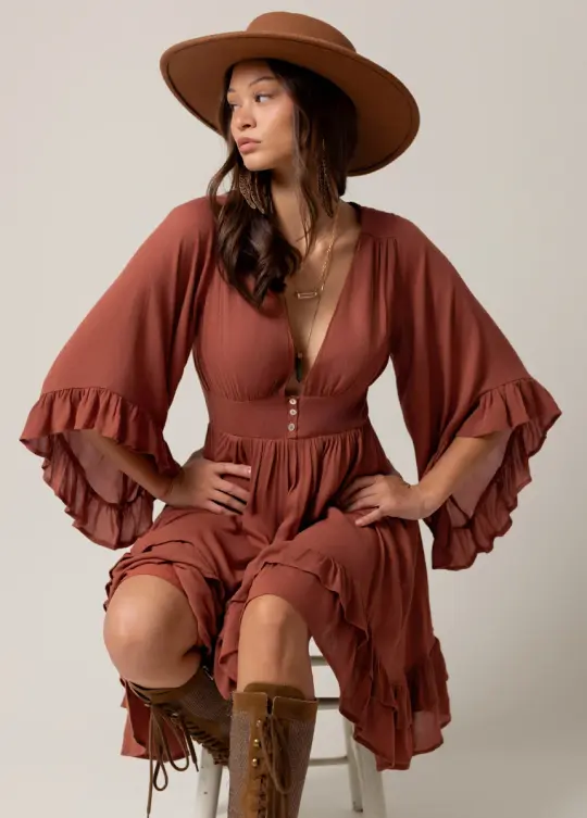 Galinda Dress in Clay