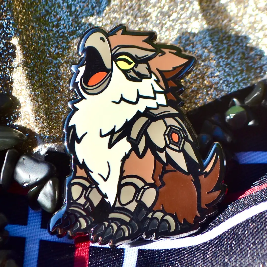 Armored Owlbear Cub Hard Enamel Pin (1.75” - Original Art)