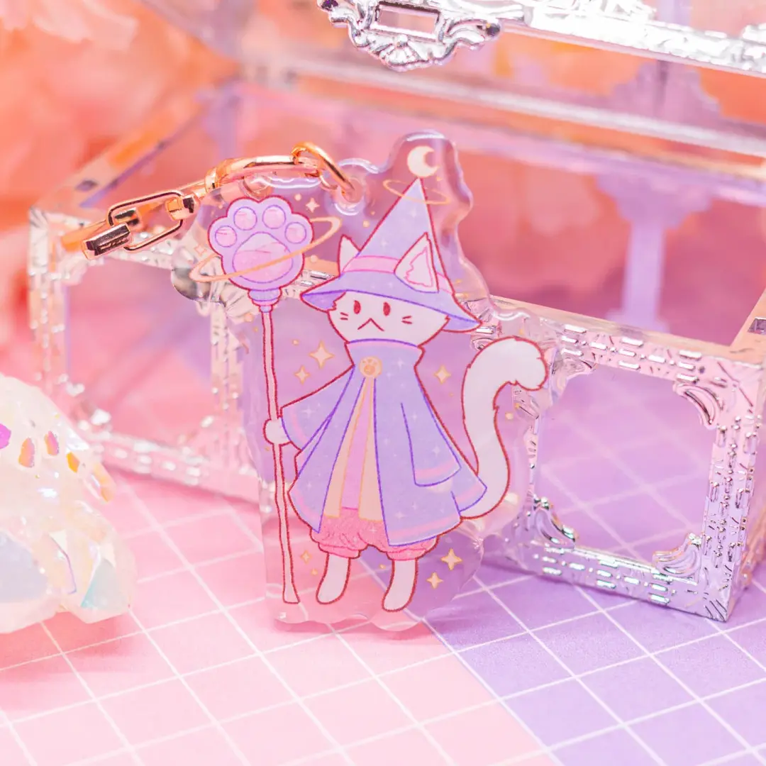 Cat Wizard - acrylic charm / keychain