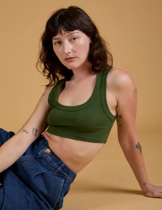 Mini Crop Tank - Evergreen *FINAL SALE*