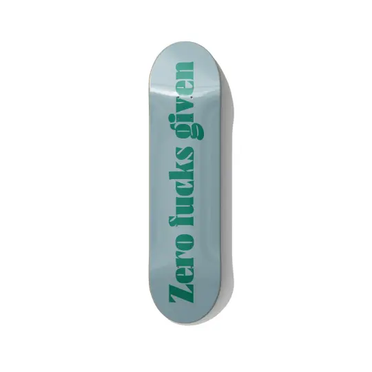 Zero Fucks Given Minimalist Skateboard Wall Art