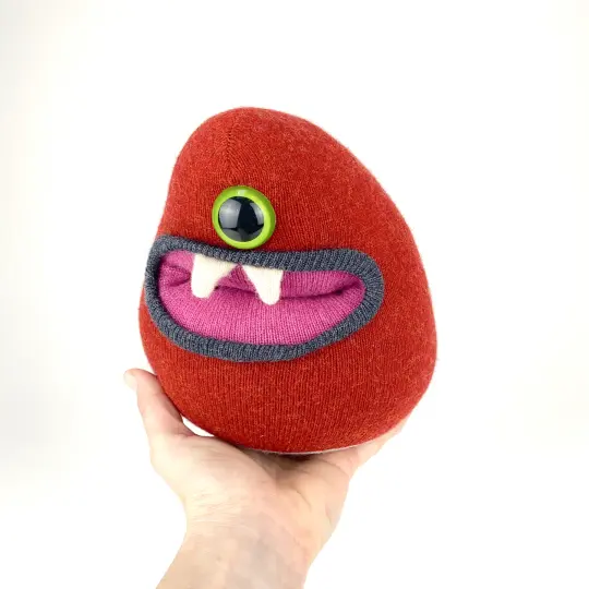Lonnie the handmade plush monster