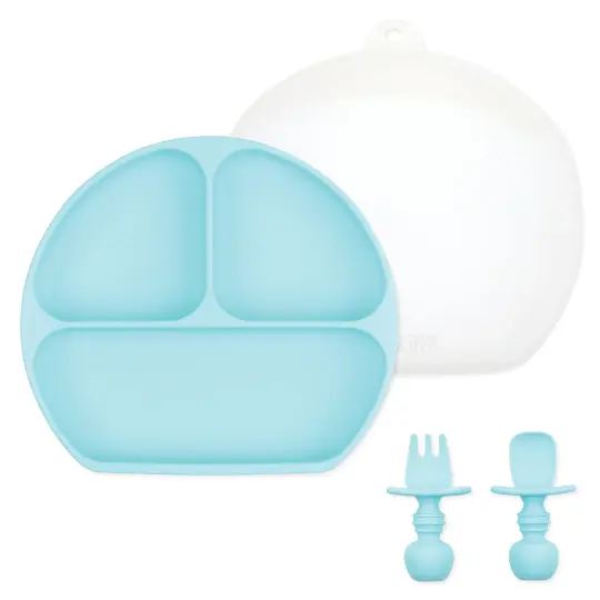 Grip Dish Essential Infant 4-Piece Mealtime Set: Blue