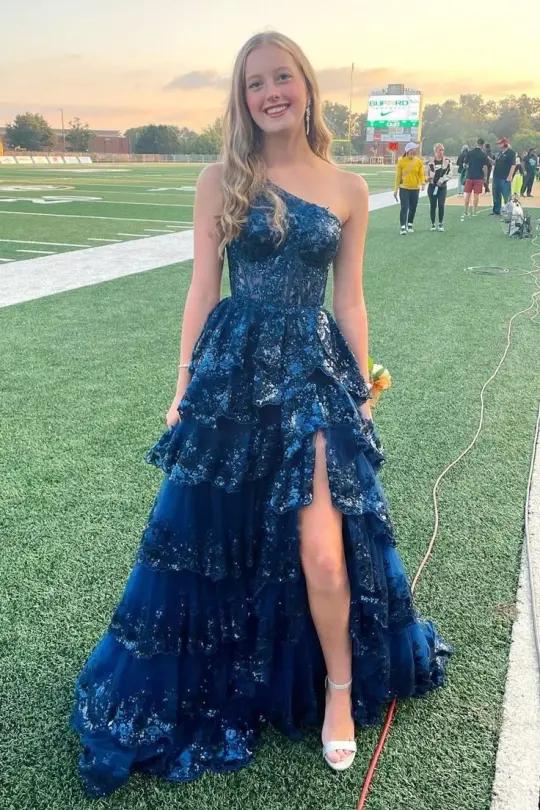 Glitter Tulle Embroidered Women's Prom Gown Starry Waist Fitted Maxi Evening Dress Birthday Dress — Fall Outfit 2026 New  RS3279
