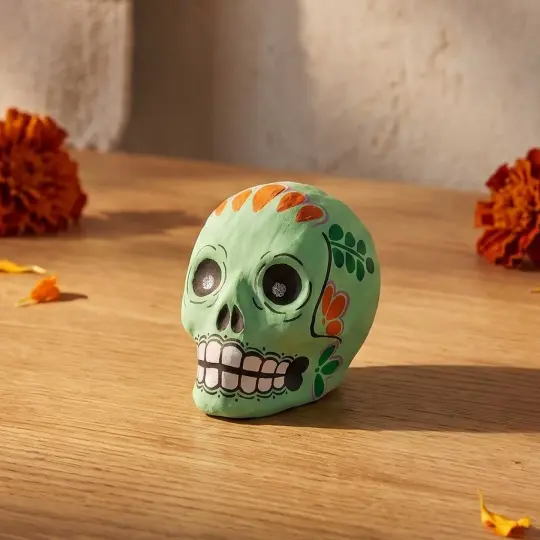 Papier-Mâché Calavera Sugar Skulls Rattles
