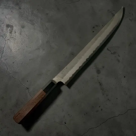 Nigara Aogami Super Migaki Tsuchime Sakimaru Sujihiki 300mm