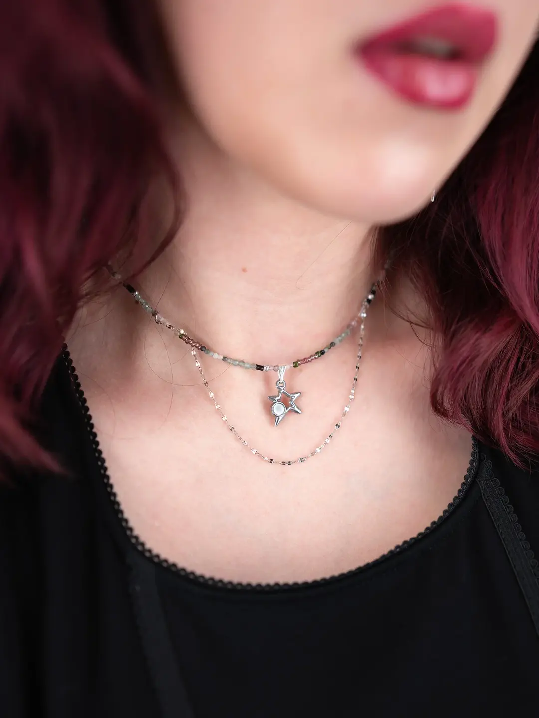 Choker z kamieni naturalnych z gwiazdką Stella