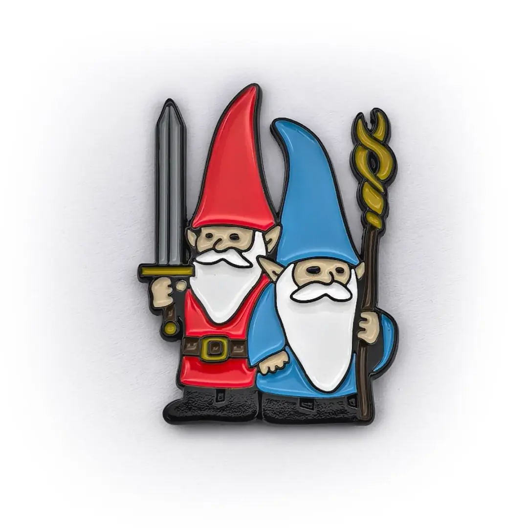Battle gnomes pin