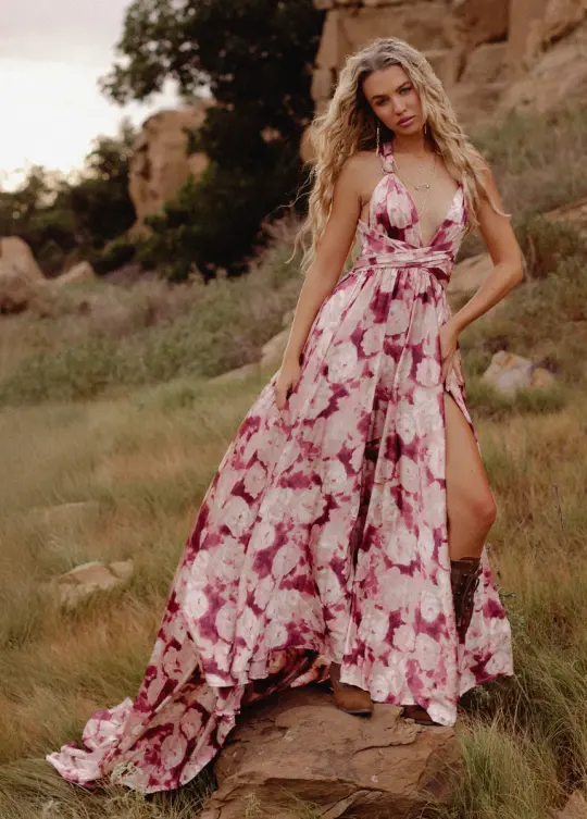 June Impact Dress in Warm Watercolor